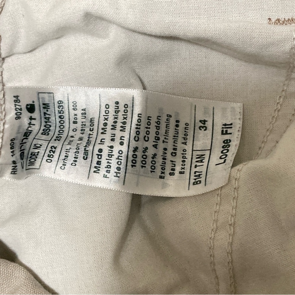 Carhartt Loose Fit Men's Tan Work Cargo Shorts Size 34 - Picture 7 of 16